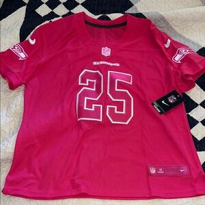 Limited Edition NWT Pink Seattle Seahawks Nike on field Sherman jersey.